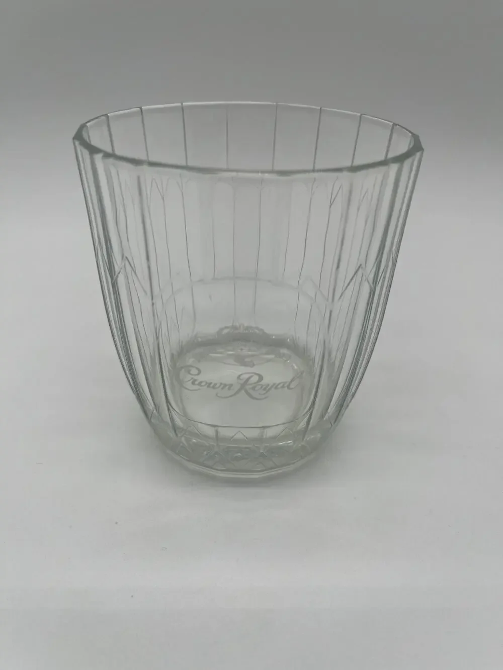 Crown Royal Pillow & Crown Logo Clear Lowball Rocks Whiskey Tumbler Glass - 3.5